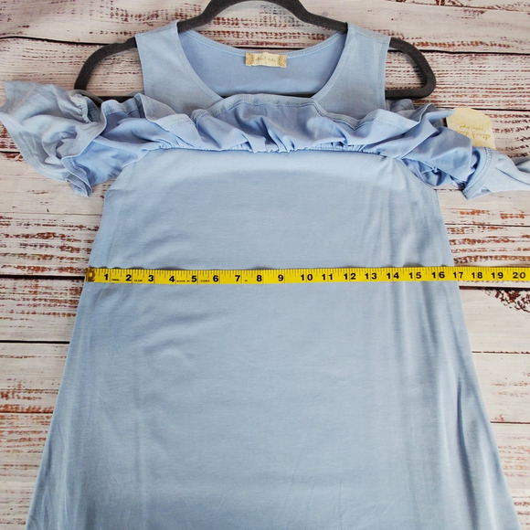 Altar'd State Soft Ruffle Baby Blue Tank Dress S Whimsy Coastal Cottage Vaca NWT - Picture 10 of 12